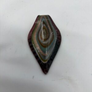 Vintage Murano Style Hand Blown Glass Large Pendant 3” Jewelry